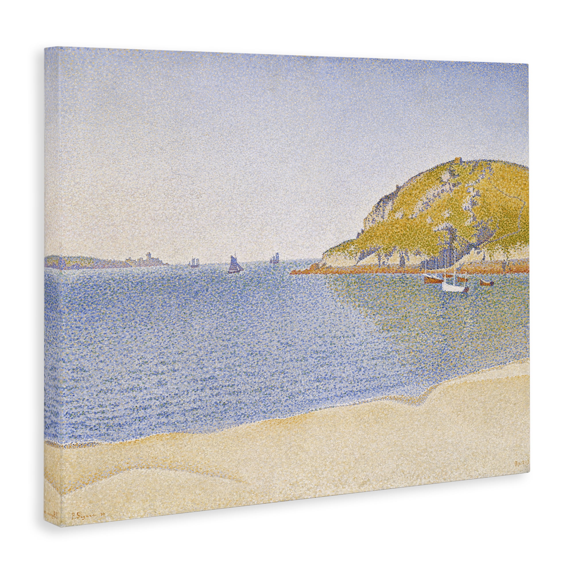 Stupell Industries Classical Signac Port Painting Landscape & Nature Painting Wrapped Canvas Art Print Wall Art, 48 x 36