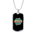 thumbnail image 1 of Dog Mom Paws Necklace Stainless Steel or 18k Gold Dog Tag 24" Chain, 1 of 8