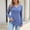 Blue, variant on Womens Ribbed Knit T-Shirts Long Sleeve V Neck Casual Blouses Eyelet Lace Crochet Cuffs Tops Loose Fit Basic Pullover for Fall Everyday Lounge Clothing