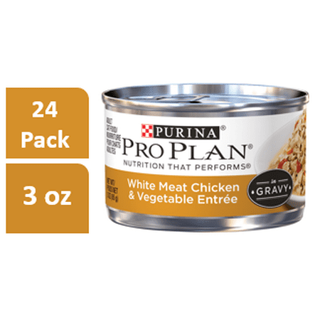 Purina Pro Plan White Meat Chicken & Vegetable Entree in Gravy Adult Wet Cat Food - (24) 3 oz. Pull-Top