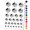 Black, variant on Court Jester Joker Harlequin Water Resistant Temporary Tattoo Set Fake Body Art Collection - Brown