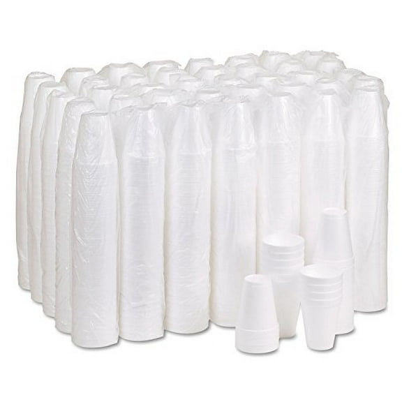 DCC 10J10 Drink Foam Cups, 10oz, White, 25/Bag, 40 Bags/Carton