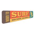 thumbnail image 3 of Born to Surf Novelty Decor, Metal Wall Sign - 4x18 Inches, 3 of 4