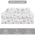 thumbnail image 2 of Floral Queen Sheets Soft Breathable Microfiber Vintage Printed Bed Sheet Set Deep Pocket Fitted Sheet Included Flower Pattern, 2 of 7