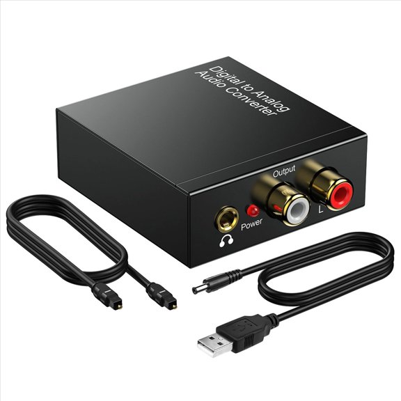 WM25 Portable 3.5mm Jack Coaxial Optical Fiber Digital to Analog Audio AUX L/R Converter Digi