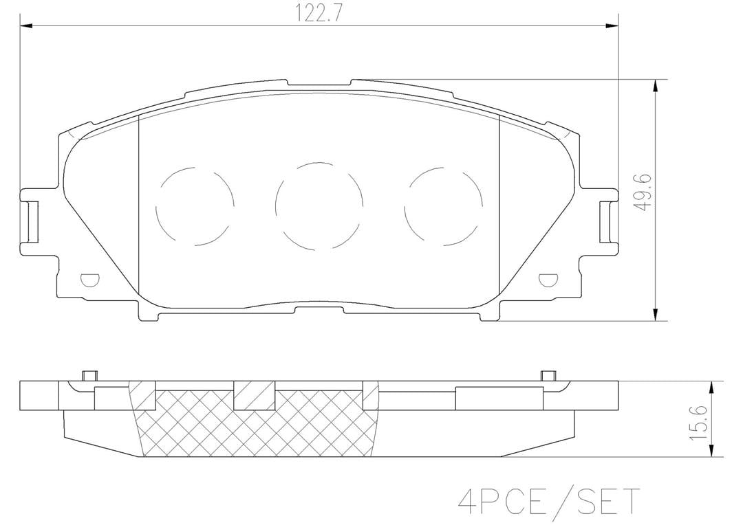 Brembo P83106N NAO BRAKE PADS Fits select: 2010-2017 TOYOTA PRIUS, 2011-2017 LEXUS CT 200