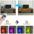 thumbnail image 4 of paproos Brown Finish TV Stand with 16 RGB LED Light for 70 Inch TV, Farmhouse TV stand with Ample Storage Space, TV Cabinet for Living Room, 20 Minutes Quick Assembly, 4 of 10