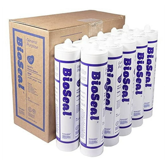 Bioseal gp-c, Silicone, Clear Waterproof Caulk & Seal Industrial Sealant, 10 oz, 10 Pieces