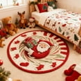 thumbnail image 4 of Christmas 3D Rug with Santa Claus Design, Round Quilted Christmas Rug, Holiday Decorative Rug for Home Parties, Festive Optical Illusion Rug, 4 of 4