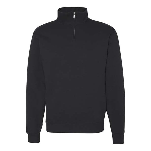 Jerzees Mens 995 Quarter-Zip Cadet-Collar Sudadera, Negro, Grande JERZEES 995MR