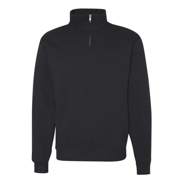 Jerzees Mens 995 Quarter-Zip Cadet-Collar Sudadera, Negro, Grande JERZEES 995MR