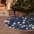 thumbnail image 6 of Daiia Cherry Blossoms on Navy Background Drawing Merry Christmas Tree Skirt , Xmas Large Lace-up Tree Skirt, Santa Snowflakes Rustic Home Decorations New Year Party Farmhouse Decor-30", 6 of 7
