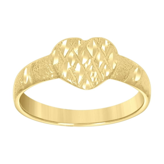 10kt Real Yellow Gold Womens Heart Ring