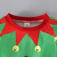 thumbnail image 4 of Conjunto de ropa navideña para bebés, niños y niñas, camiseta de manga larga estampada y pantalones a rayas, ropa verde para niños, 4 of 5