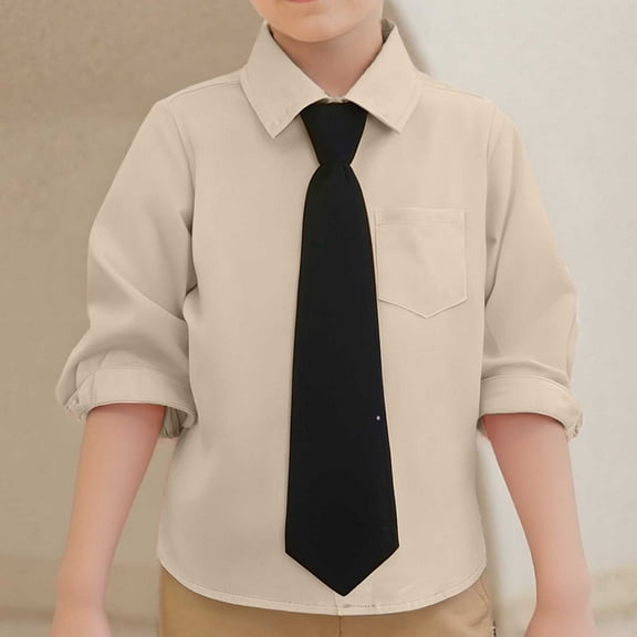 Kids Girls Button Down Shirts Graduation Shirts Beige Shirt Girls Dress Shirt Boys School Uniform Shirts 8-9 Years Kids Clothes