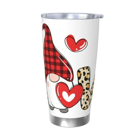 

Uemuo Love Gnomes Print Travel Coffee Mug 20oz Double-walled Car Cup Stainless Steel Insulated Tumbler Leak-proof Travel Cup Reusable Straw Car Cup-Without Straw