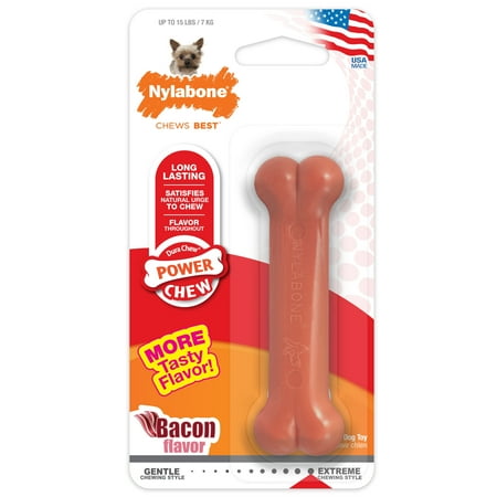 UPC: 0018214816218 | Nylabone Power Chew Flavored Durable Chew Toy for Dogs Bacon X-Small/Petite (1 Count)