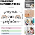 thumbnail image 2 of 1 Pc Inspirational Rainbow Wall Art Print Unframed Positive Paper Picture with Progress over Perfection Rainbow Print Poster for Home Classroom Office Decor 11x13.8inch, 2 of 6