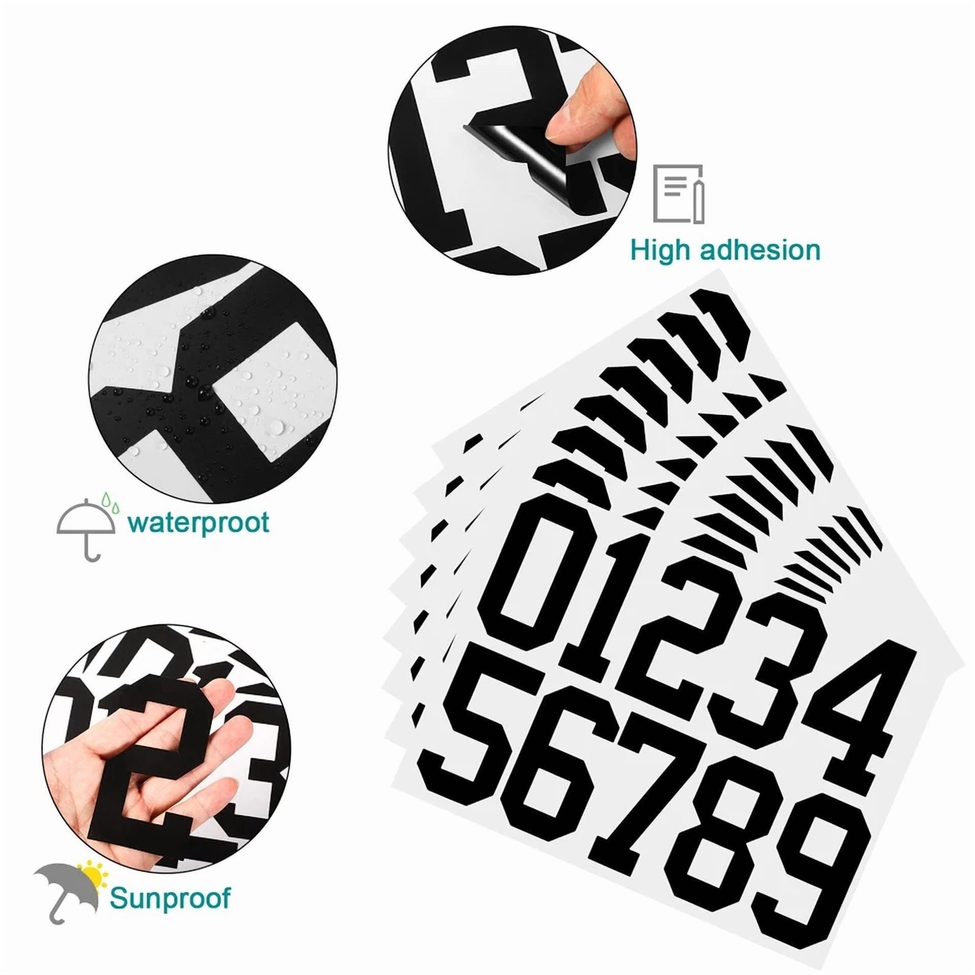 CRESTIN- 8 Sheets Mailbox Numbers Stickers Waterproof Vinyl Number Stickers Self Adhesive