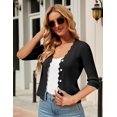 thumbnail image 4 of Women's Long Sleeve V-Neck Button Down Cardigan Knit Shrugs Sweater, 4 of 7
