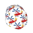 thumbnail image 2 of Kdxio Cartoon Helicopter Print Shower Cap for Women,Elastic and Reusable,Double Waterproof Layers Bathing Hat, 2 of 9