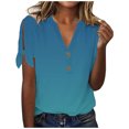thumbnail image 2 of Fiudx Ropa de Mujer Blusa de Manga Corta de Verano con Cuello En V para Mujer, Sexy, Informal, con Estampado Regular, 2 of 5