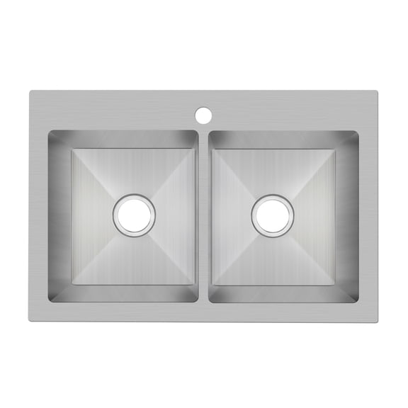 Proflo Pfdm2b332291 Sault 33" Drop In, Undermount Double Basin Stainless Steel Kitchen