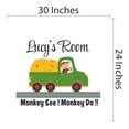 thumbnail image 3 of Moneky See Monkey Do - Trendy Inspirational Kids Quote Customised Name Wall Decal for Home Bedroom Living Room Baby Nursery Room Classroom Decor- Size : 30" x 24"., 3 of 4