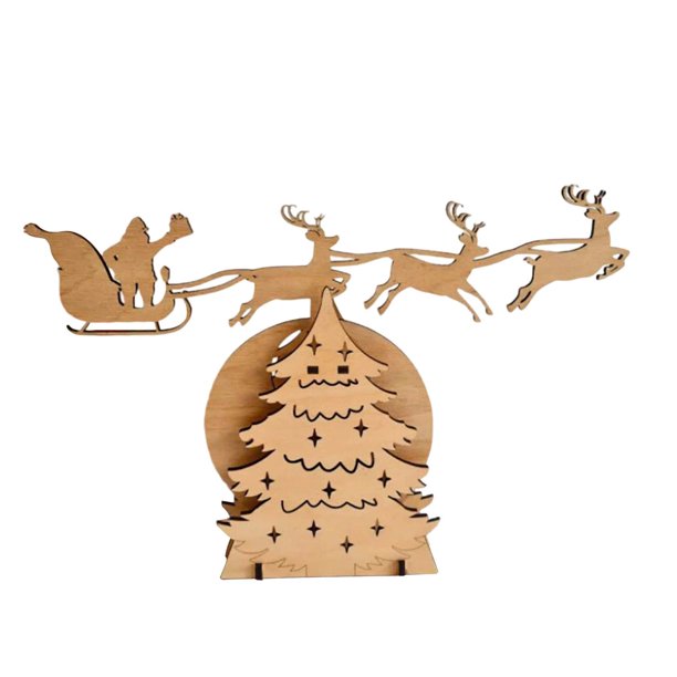 Vector de Papá Noel Balanceándose Adorno de Madera de Papá Noel Balanceándose