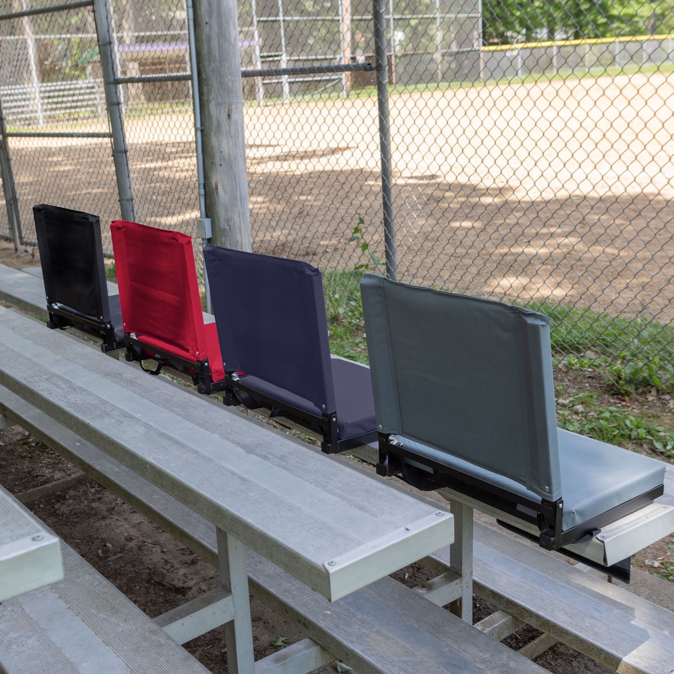 Home-Complete Bleacher Seat - Stadium Seat Cushion with Back, Maroon