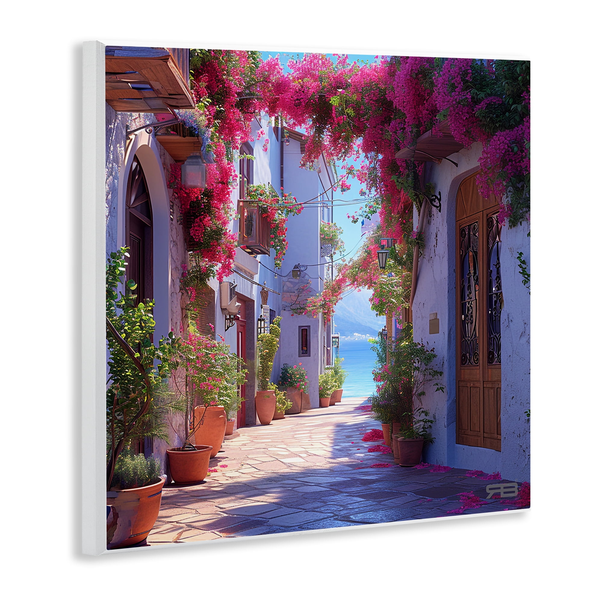 Stupell Industries Cobblestone Lane in Town Buildings & Architecture Painting Unframed Art Print Wall Art, 12 x 12