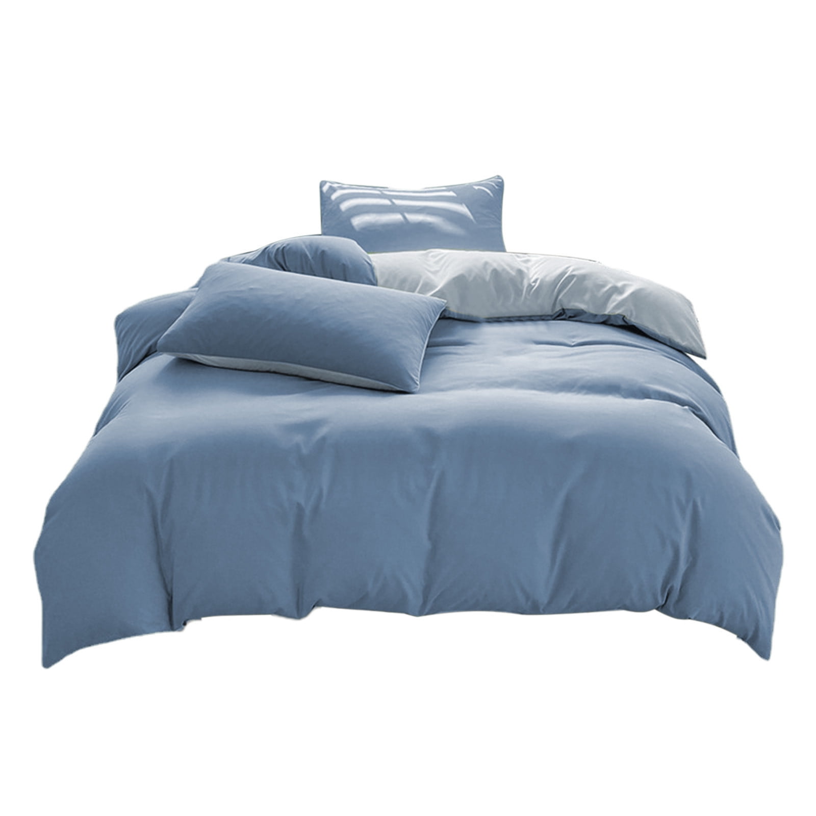 4 Piece Bed Sheets Queen/King Size Bedding Set with Duvet Cover Fitted Sheet 2 Pillowcases Soft Washed Polyester Wrinkle Free Easy Care by PALIFEUR