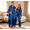 Women, variant on Mfakffe Family Matching Solid Satin Loungewear Set Long Sleeve Button Down Top and Long Pants Outfit Silky Cozy Home Wear