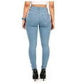 thumbnail image 3 of WTXUE Womens Jeans Stretchy, Tapered&nbsp;Pants Jeans Pants Polyester High Waist Button Daily Woman, Stretchy Jeans Pantalones De Mujer, Sky Blue, 3 of 4