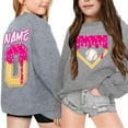 thumbnail image 2 of LIIPEE Girls Boys Hoodies Fall Winter Casual Cute Long Sleeve Cartoon Ice Cream Letter Graphic Printed Round Neck Pullover Hoodless Sweatshirt Girl Leisure School Outdoor Hoodie,Grey,6-7 Years, 2 of 3