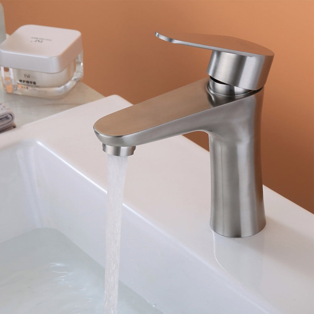 Dleadar Bathroom Basin Faucet Stainless Steel Cold Water Tap Toilet Single Lever Kitchen Sink Tap Bathroom Washbasin Faucet Home Decor