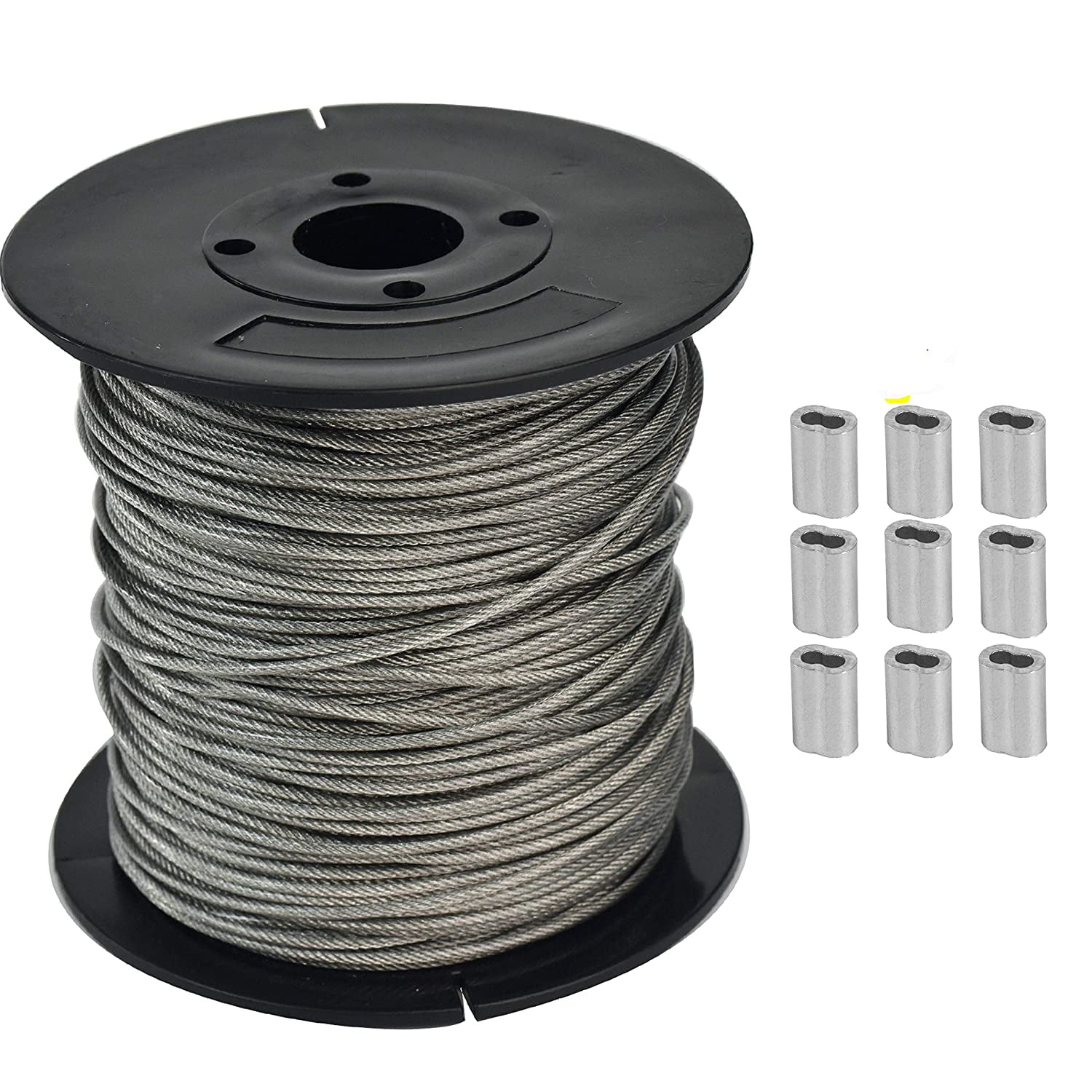 Vinyl Coated Wire Rope Aircraft Cable 1/16 Inch (1.5Mm )7X7 Strand Core,  328 Ft With 30 Pcs Aluminum Crimping Loop For Clothesline Wire Coating  Jigging Wire Leader Picture Hanging Wire | Walmart Canada