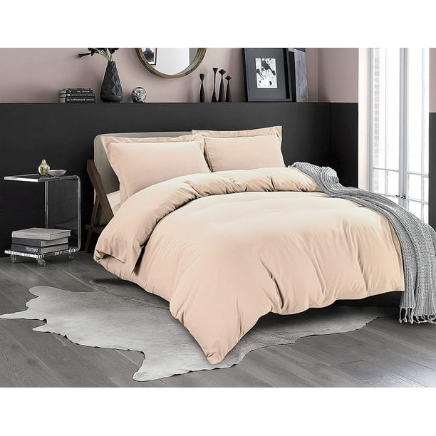Elegant Comfort 3Piece Duvet Cover Set, 1800 Thread Count, Button Closure, Solid Color