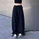 thumbnail image 1 of Pantalones casuales rectos de cintura alta con bolsillos y diseño de verano para mujer, pantalones holgados adelgazantes de pierna ancha y modernos, 1 of 5