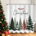 thumbnail image 5 of Tchckioa Merry Christmas Tree Shower Curtain for Bathroom,Waterproof and Privacy Hooks Bath Curtain,72x72, 5 of 6