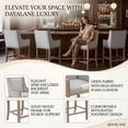 thumbnail image 4 of Dayalane Modern Farmhouse Bar Stools Set of 2, 26.5" Counter Height Bar Stools with Armrests, Linen Upholstered & Solid Wood Legs Island Chairs for Dining Rooms Kitchens Pub, Gray, 4 of 11