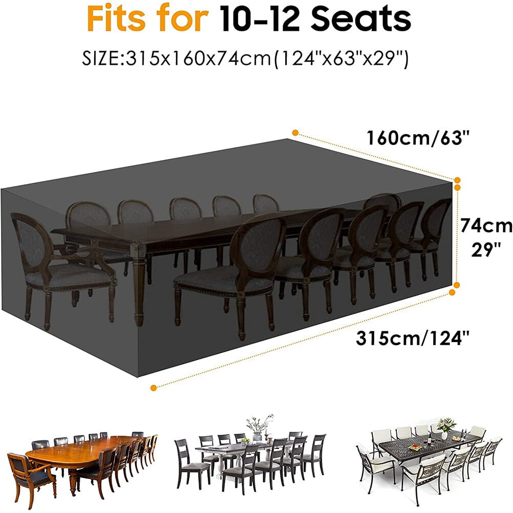 Worgeous  Waterproof Garden Table Cover Patio Chair Covers Cloth Couches Outdoor Furniture Black