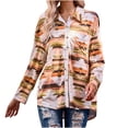 thumbnail image 1 of Blouse en Coton à Manches Longues à la Mode pour Femmes (Jaune, M), 1 of 4