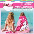 thumbnail image 4 of Hengguang Unicorn Hooded Towel for Kids, Hooded Beach Towel Swimming Bath Poncho Ultra Soft and Absorbent Bathrobe for Girls Boys Children Toddler 2-8 Years Old, 4 of 7