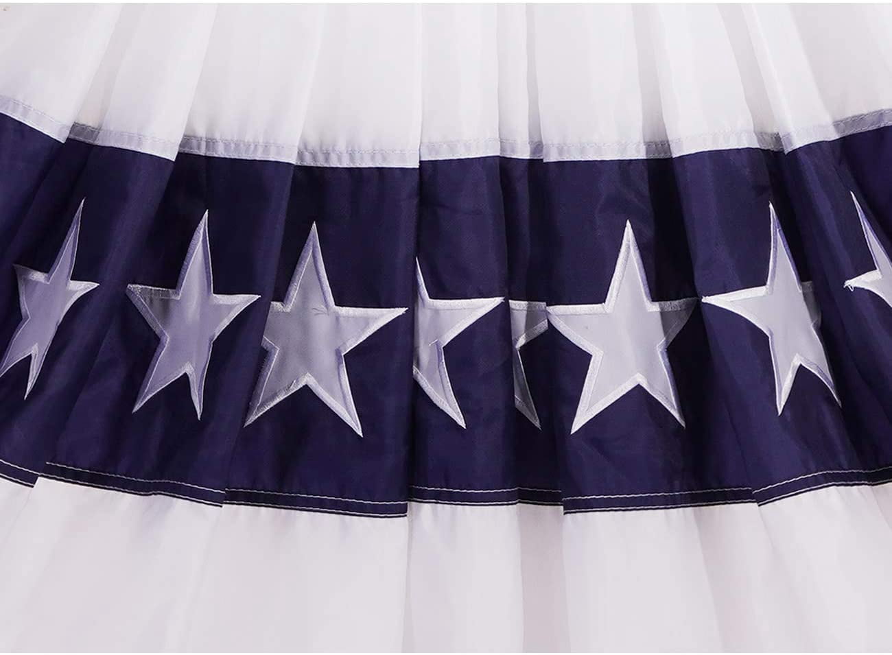 TOPFLAGS USA Pleated Fan Bunting Flag - 3x6ft Oxford Nylon America Half Fan Set - US Patriotic Stars & Stripes Canvas Header Brass Grommets