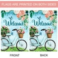thumbnail image 3 of Welcome Bicycle Butterfly Floral House Flag Double Sized Spring Flower Yard Outdoor Decoration 28 x 40 inch, 3 of 6