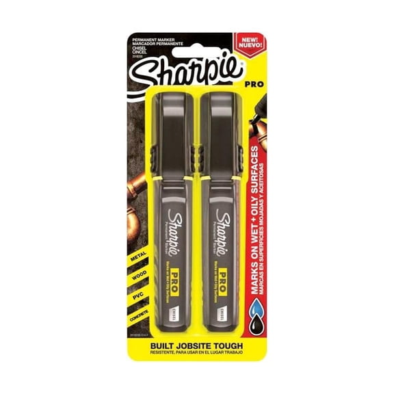 Sanford Sharpie Pro Jobsite Marker - Medium Point, Black - 2 Count