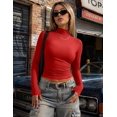 thumbnail image 4 of Zeagoo Women Fall Clothes 3 Pack Long Sleeve Shirts Slim Fit Mock Neck Tops, 4 of 6