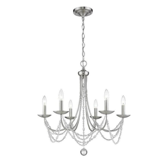 6 Light Chandelier-25.75 inches Tall and 25.5 inches Wide-Pewter Finish Bailey Street Home 170-Bel-4159868