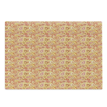 Paisley Cutting Board, Detailed Colorful Flowers and Buta Folk Pattern, Decorative Tempered Glass Cutting and Serving Board, in 3 Sizes, by Ambesonne